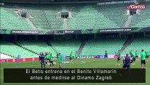 El Betis entrena en el Benito Villamarín