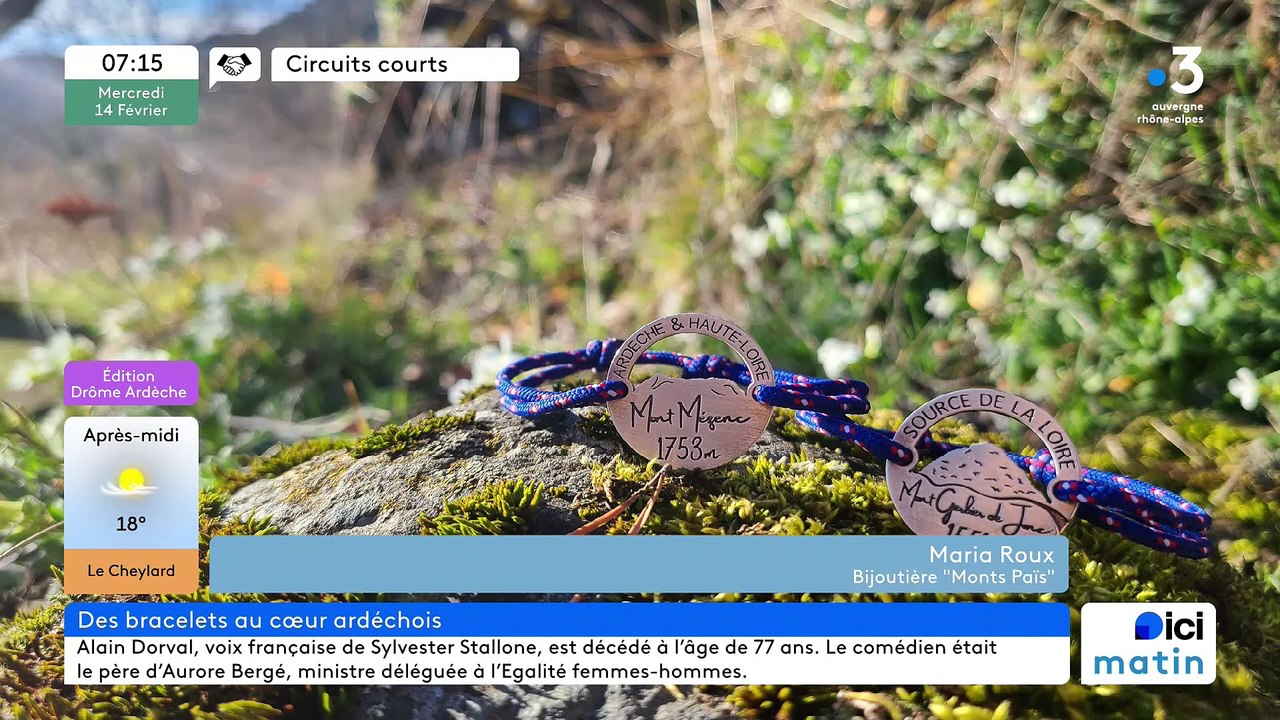 À La Croix de Boutières, "Monts Païs", de jolis bracelets hommage au Monts et sucs du plateau ardéchois