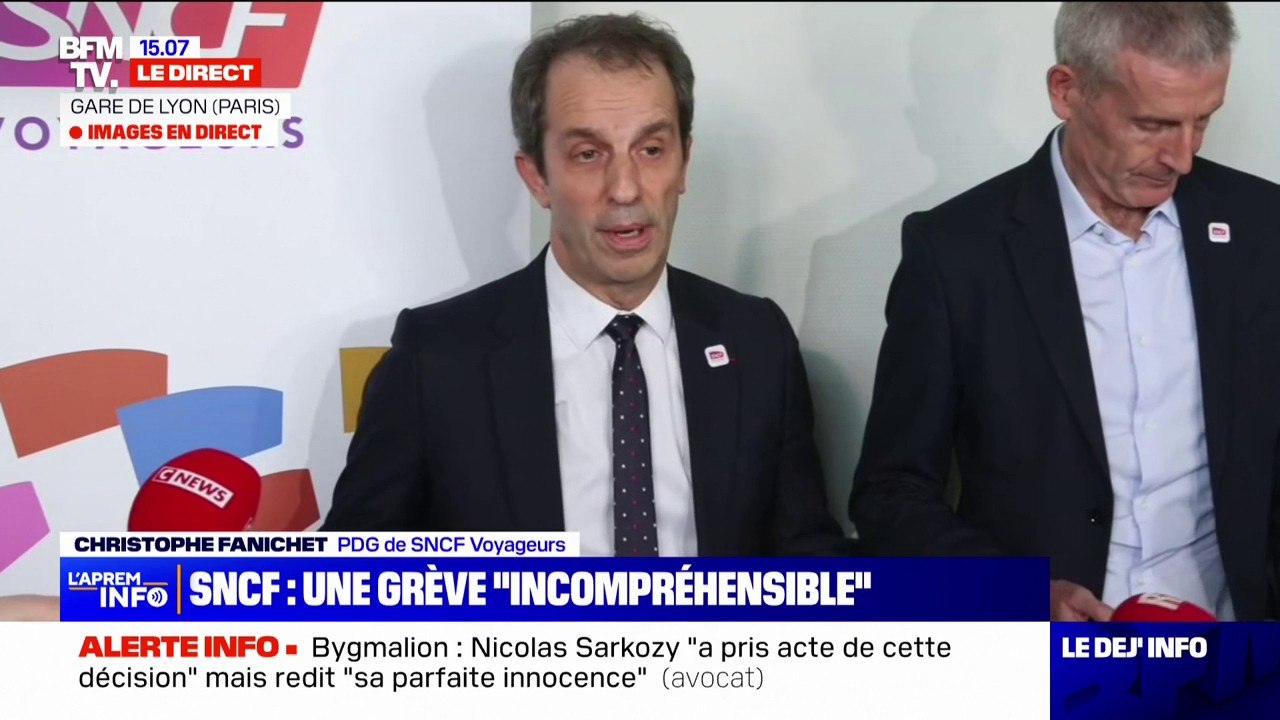 SNCF: "Cette grève, je ne la comprends pas" déclare Christophe Fanichet, PDG de SNCF Voyageurs