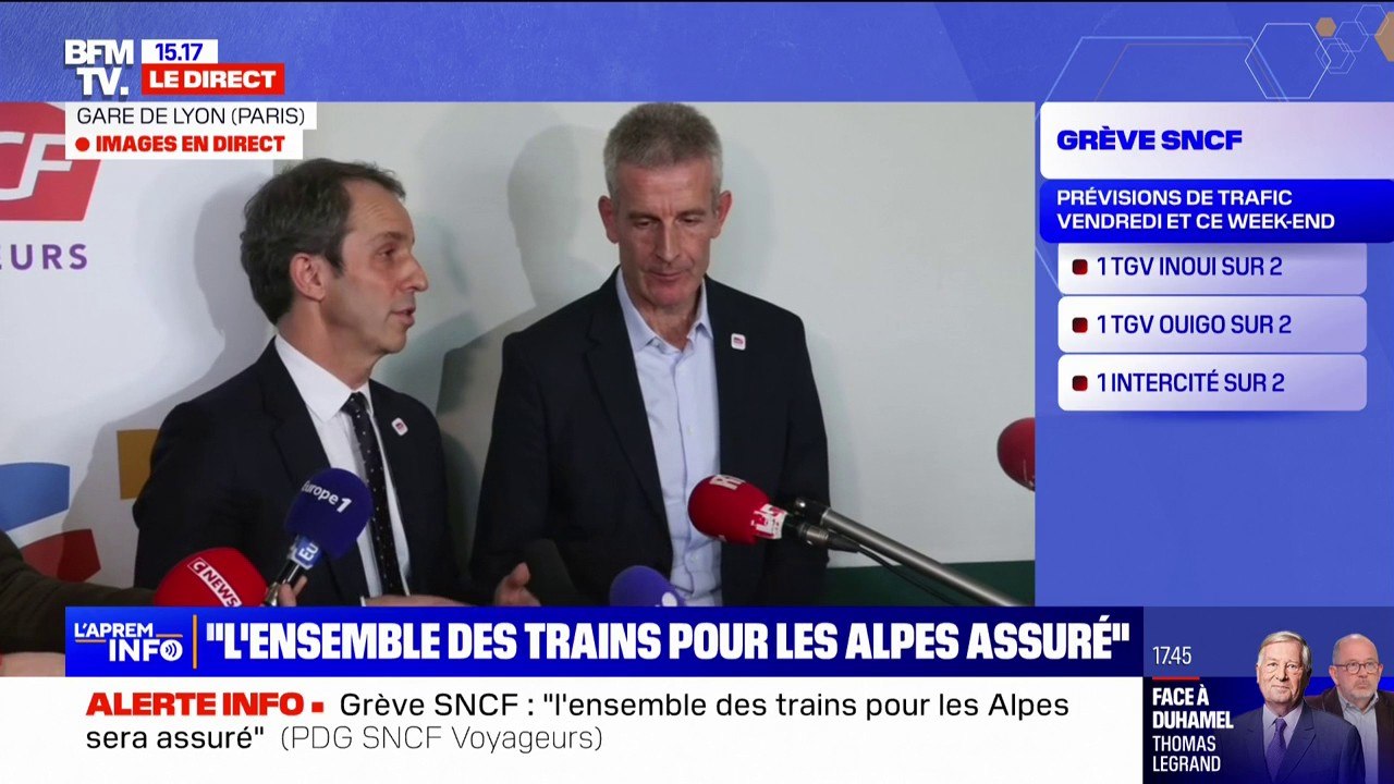 SNCF: Alain Krakovitch, directeur de TGV-Intercités annonce un "geste commercial" de 50% pour les prochains voyages des clients impactés par la grève de ce week-end