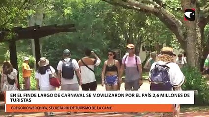 En el finde largo de carnaval se movilizaron por el país 2,6 millones de turistas