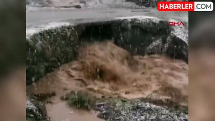 Elazığ'da Karla Karışık Yağmur Sonucu Derenin Debesi Yükseldi