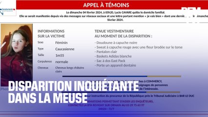 Ce que l'on sait sur la disparition de Lucie, 16 ans, dans la Meuse