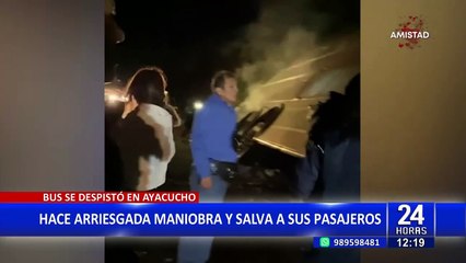 Ayacucho: conductor realiza temeraria maniobra para evitar accidente mayor en bus