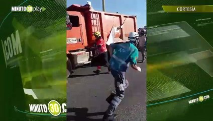 Puente de la Madre cerrado luego de que una mujer quedará debajo de una volqueta