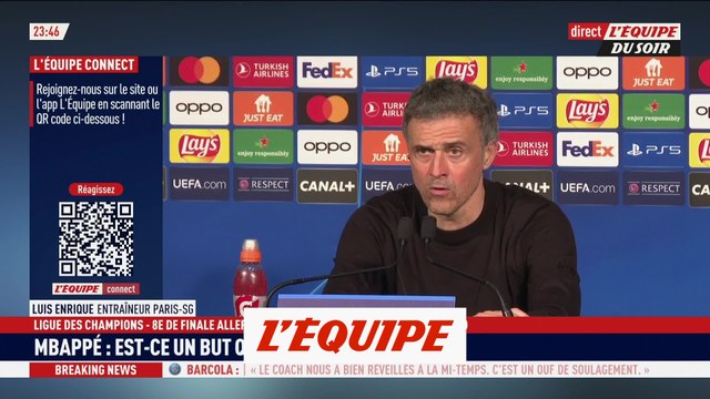 Luis Enrique : «Il y a eu deux mi-temps très différentes» - Foot - C1 - PSG