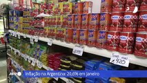 Inflação na Argentina desacelera em janeiro, mas supera 250% em um ano