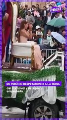En Perú no respetaron ni a la reina del Carnaval y la dejaron empapada.