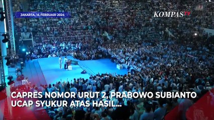 Momen Prabowo Ucap Syukur Unggul di Hasil Quick Count: Menang Sekali Putaran