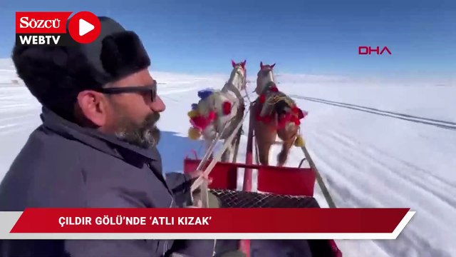 Çıldır Gölü'nde atlı kızak