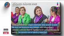 Xóchitl Gálvez se reunió con mujeres de organizaciones feministas
