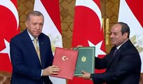 Cumhurbaşkanı Erdoğan ve Mısır Cumhurbaşkanı Sisi ortak bildiriyi imzaladı