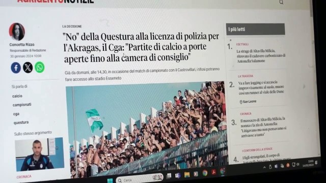 Signor Questore basta stronzate contro la nostra AKRAGAS calcio