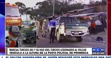 ¡Conductor se durmió! Ocupantes de pickup heridos tras volcar en la carretera a Olancho