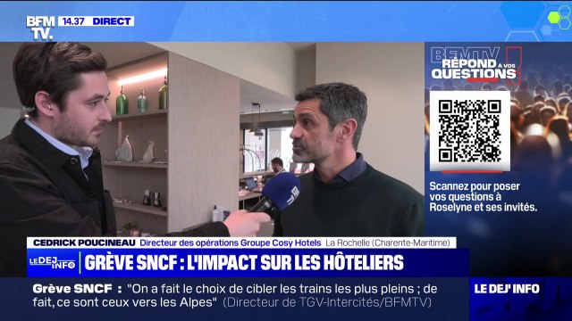 Grève SNCF: Depuis 16h hier, une soixantaine d'annulations sur nos 3 hôtels explique Cedrick Poucineau, directeur des opérations d'un groupe hôtelier à La Rochelle