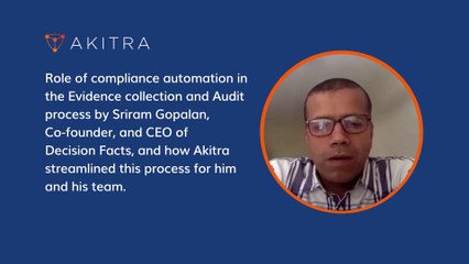 Akitra's automated monitoring and compliance solution enabled DecisionFacts to achieve SOC 2 certification in just three weeks.
