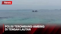 Polisi Terombang-Ambing di Tengah Lautan Bersama Sampan Berisi Kotak Suara