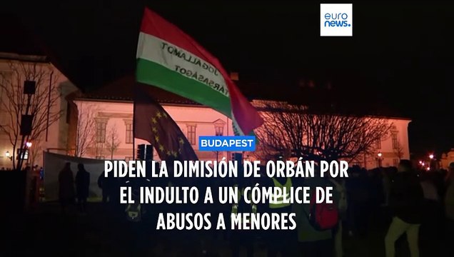 Manifestantes en Budapest exigen la dimisión del primer ministro de Hungría, Víktor Orbán