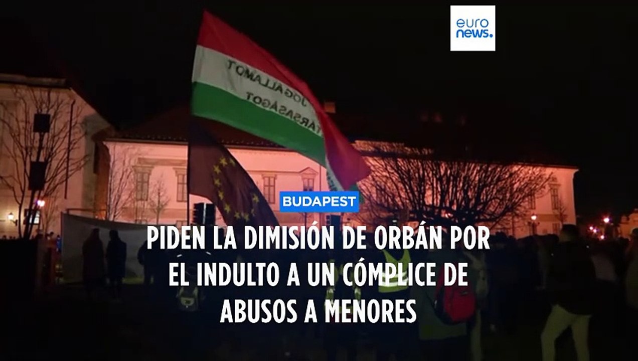 Manifestantes en Budapest exigen la dimisión del primer ministro de Hungría, Víktor Orbán