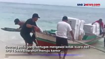 Mesin Rusak, Polisi Terombang-Ambing di Tengah Lautan Bersama Sampan Berisi Kotak Suara