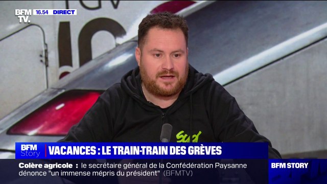Grève à la SNCF: On a une direction de l'entreprise qui a fait le choix d'aller à l'affrontement social , estime Julien Troccaz (secrétaire fédéral SUD-Rail)