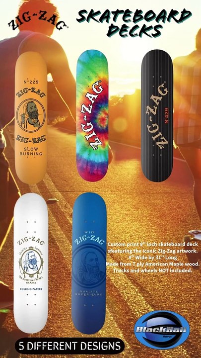 Zig Zag Skateboard Decks - Distributed By Black Ball Corp.