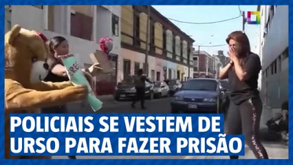 Download Video: Policiais se vestem de urso para predenderem duas traficantes