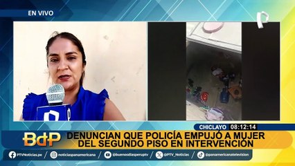 Chiclayo: acusan a policía de empujar a mujer de segundo piso en confusa intervención