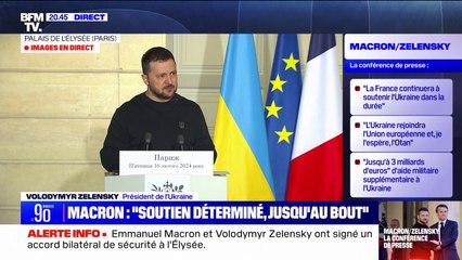 Guerre en Ukraine: Volodymyr Zelesnky se dit "reconnaissant" du soutien français "puissant"