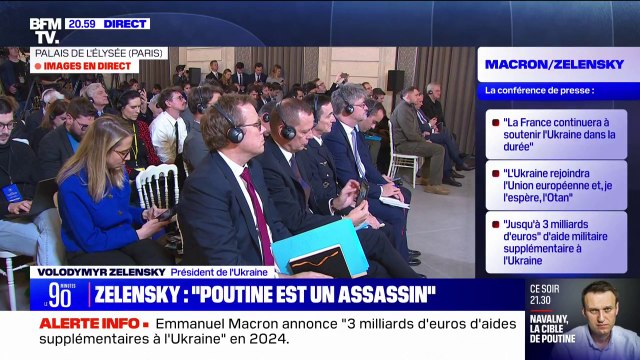 Mort d'Alexeï Navalny: Vladimir Poutine est un assassin assure Volodymyr Zelensky