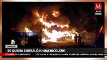 Se incendia corralón huachicolero en Hidalgo, no se reportan lesionados