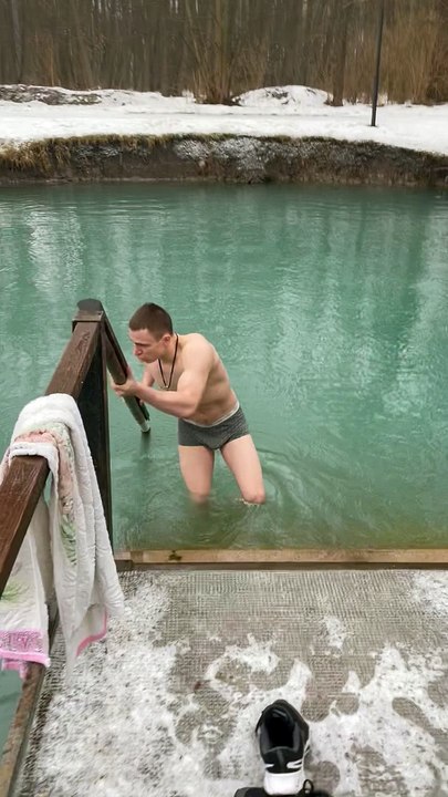 Territorial Swan Scares Guy Out of Pond