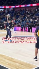 El look de Yabusele durante el calentamiento del Real Madrid - UCAM Murcia