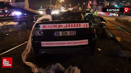 Kayseri’de düğün konvoyundaki araç kazaya karıştı