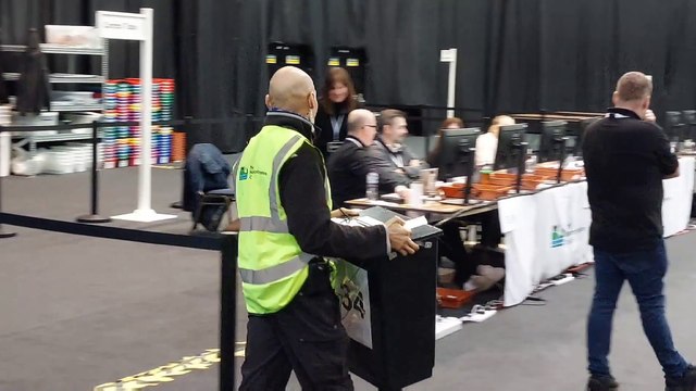 Votes for the Wellingborough by-election arrive at Kettering Leisure Village