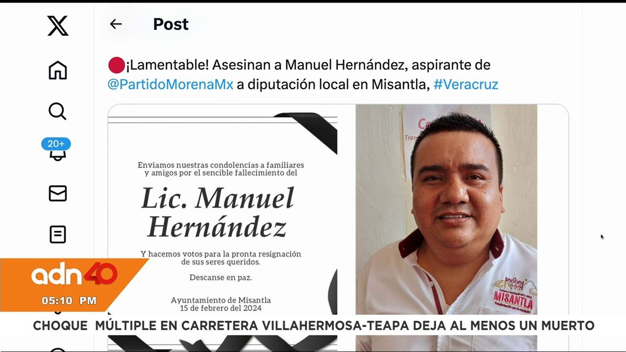 ¡Última Hora! La violencia política no para, asesinan a Manuel Hernández, aspirante a diputación