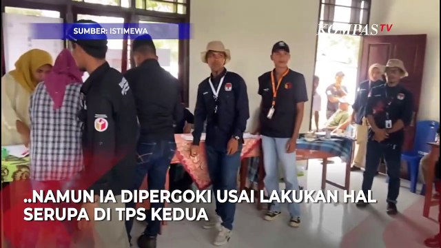 Detik-Detik Wanita Dipergoki Coblos 30 Surat Suara Pemilu 2024 di TPS Maluku Utara