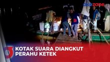 Banjir, Kotak Suara Hasil Rekapitulasi di Muarojambi Diangkut Perahu Ketek