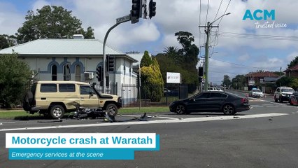 Motorcycle crash at Waratah intersection in Newcastle on February 16, 2024