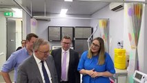 Prime Minister Anthony Albanese at Lake Haven urgent care clinic.