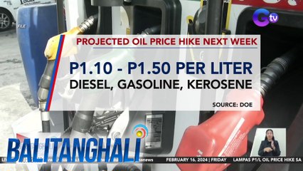 DOE: Posibleng lampas P1/litro ang oil price hike sa susunod na linggo | BT