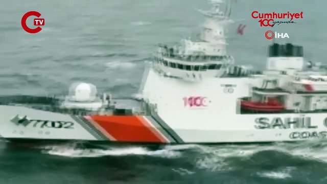 Batan gemi için denizden ve havadan seferberlik böyle görüntülendi