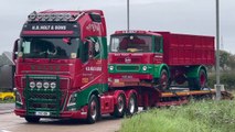 TRUCKFEST  Original Newark UK 2024 _ Part 10 Trucks Leaving Scania V8, DAF, Volvo open pipes sound