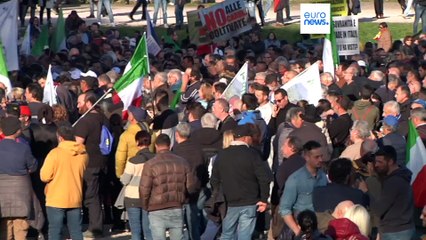 Los agricultores italianos marchan en Roma por unas mejores condiciones