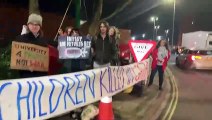 Pro Palestine protesters outside Portsmouth Naval Base