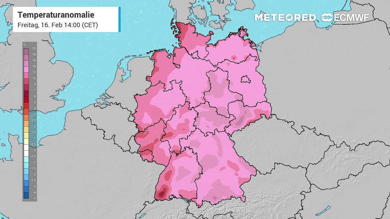 Wärmster Tag des bisherigen Jahres! Am Freitag (16. Februar) werden bis zu 20 Grad in Deutschland erwartet!