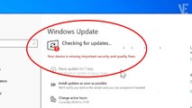 How To Fix Your device is missing important security and quality fixes Error in Windows 10 / 11