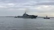 Royal Navy: Italian aircraft carrier Giuseppe Garibaldi enters Portsmouth Naval Base - Video by Toufel Ahmed