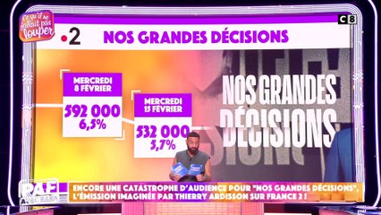 Encore une catastrophe d’audience pour « Nos grandes décisions », imaginée par Thierry Ardisson