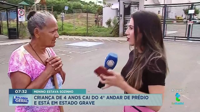 Menino de 4 anos tem traumatismo craniano ao cair de 4º andar de prédio